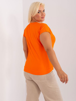Wholesale Orange plus size cotton blouse.