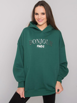 Dunkelgrüne Sweatshirt mit Taschen Lille RUE PARIS.