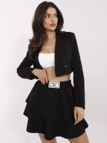 Hurtownia Czarna mini spódnica z falbaną