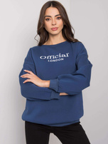 Navy blue hoodless sweatshirt for women Cherbourg 