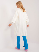 Hurt Ecru dzianinowy kardigan damski bez zapięcia