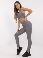 Szary sportowy komplet z legginsami RUE PARIS
