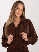 Brązowa rozpinana koszula z kołnierzykiem