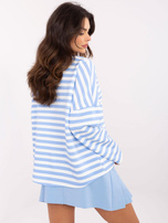 Hurtownia Niebiesko-biała bluza oversize w paski