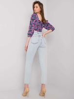 Jasnoniebieskie jeansy damskie z dziurami Shelburne