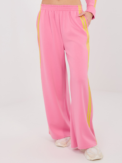 Ciemnoróżowe dresowe spodnie bez zapięcia RUE PARIS