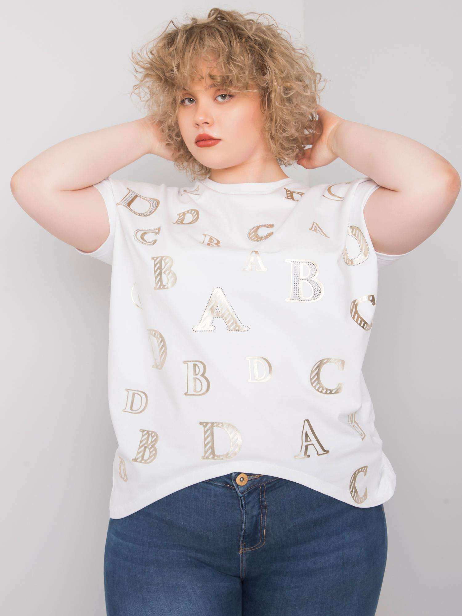Sabina white plus size blouse