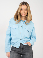 Jasnoniebieska casualowa koszula z bawełny RUE PARIS  