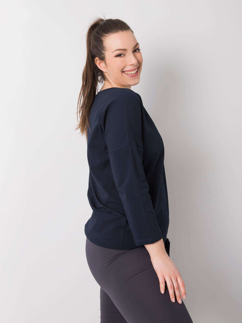 Granatowa bluzka bawełniana plus size Sandy