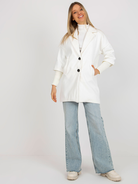 Hurtownia Ecru damski płaszcz z kieszeniami OCH BELLA