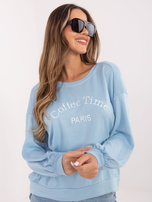 Jasnoniebieska bluza oversize z miękkiego materiału RUE PARIS 