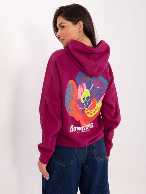 Fuksjowa ocieplana bluza z kapturem SUBLEVEL