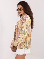 Żółta damska marynarka z ozdobnymi guzikami 