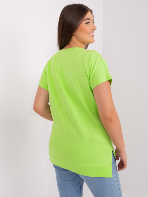 Hurtownia Jasnozielona bluzka damska plus size ze ściągaczem