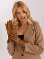 Hurt Jasnobrązowe gładkie rękawiczki zimowe