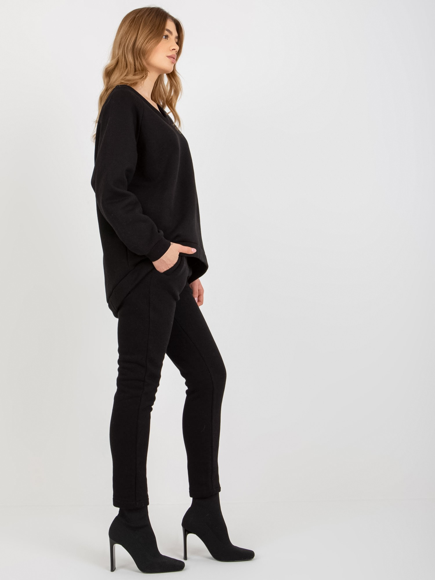 Hurt Czarny dwuczęściowy komplet basic z bluzą oversize