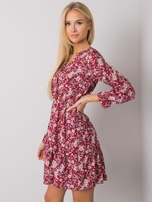 Bordowa sukienka z falbaną Anavi OCH BELLA