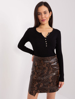 Hurt Czarna damska bluzka w prążek BASIC FEEL GOOD