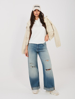 Biała damska koszulka polo z domieszką wiskozy SUBLEVEL