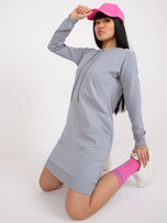 Gray basic sports dress with pockets.
