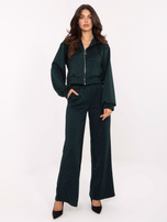 Ciemnozielony dresowy komplet z dżetami RUE PARIS 