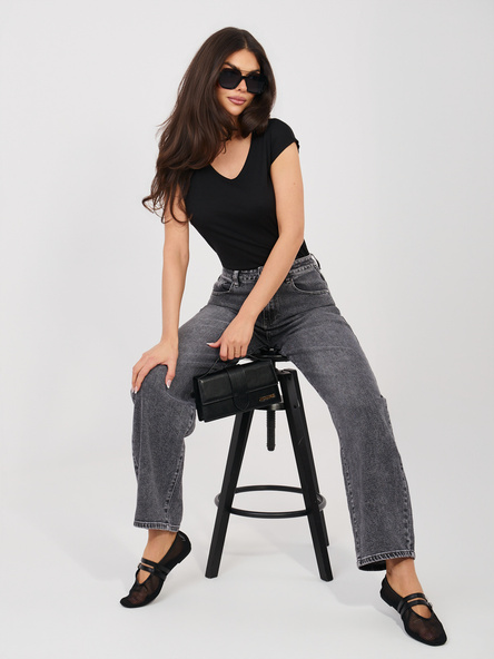 Czarny damski t-shirt z domieszką modalu SUBLEVEL