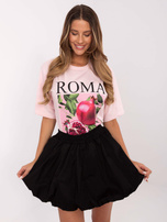 Hurt Jasnoróżowy t-shirt z nadrukiem owocu granatu