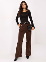 Brązowe sztruksowe spodnie w prążek