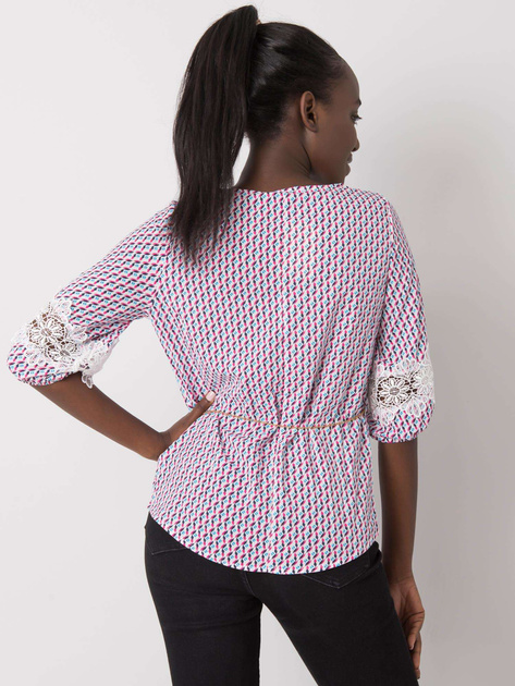 Biało-różowa bluzka we wzory Jazmin