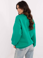 Hurtownia Turkusowa dresowa bluza damska z naszywką