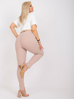 Ecru bluzka plus size prążkowana Stella