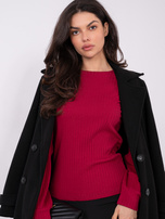 Bordowa damska bluzka z naszywką z tyłu RUE PARIS 