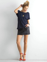 Granatowy t-shirt Fire