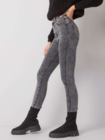 Szare dopasowane jeansy z wysokim stanem Marshall