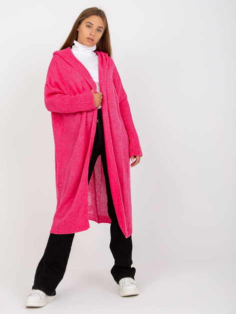 Hurt Fluo różowy luźny kardigan z napisem na plecach OCH BELLA