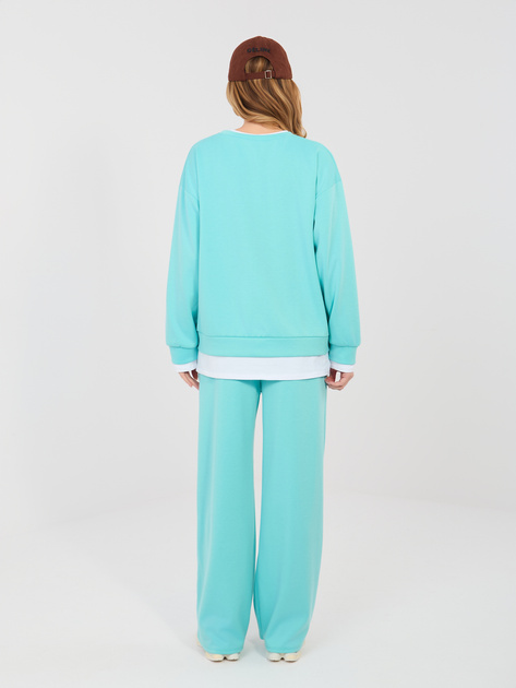 Miętowy dresowy komplet z prostymi spodniami RUE PARIS