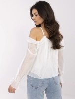 Biała bluzka hiszpanka z falbankami przy rękawach