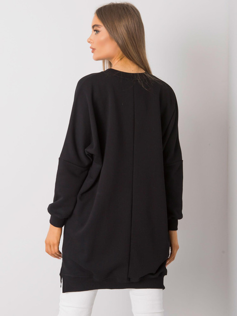 Czarna sukienka dresowa z długim rękawem Odile RUE PARIS