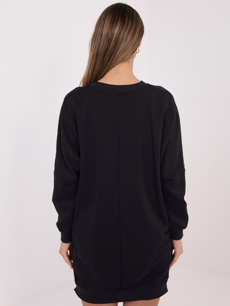 Granatowa dresowa sukienka basic ze ściągaczami