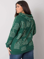 Dunkelgrüner Plus-Size-Pullover mit Applikation Adele.