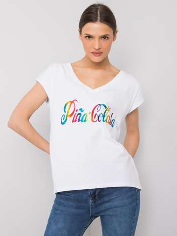 Biały t-shirt z nadrukiem Hollis