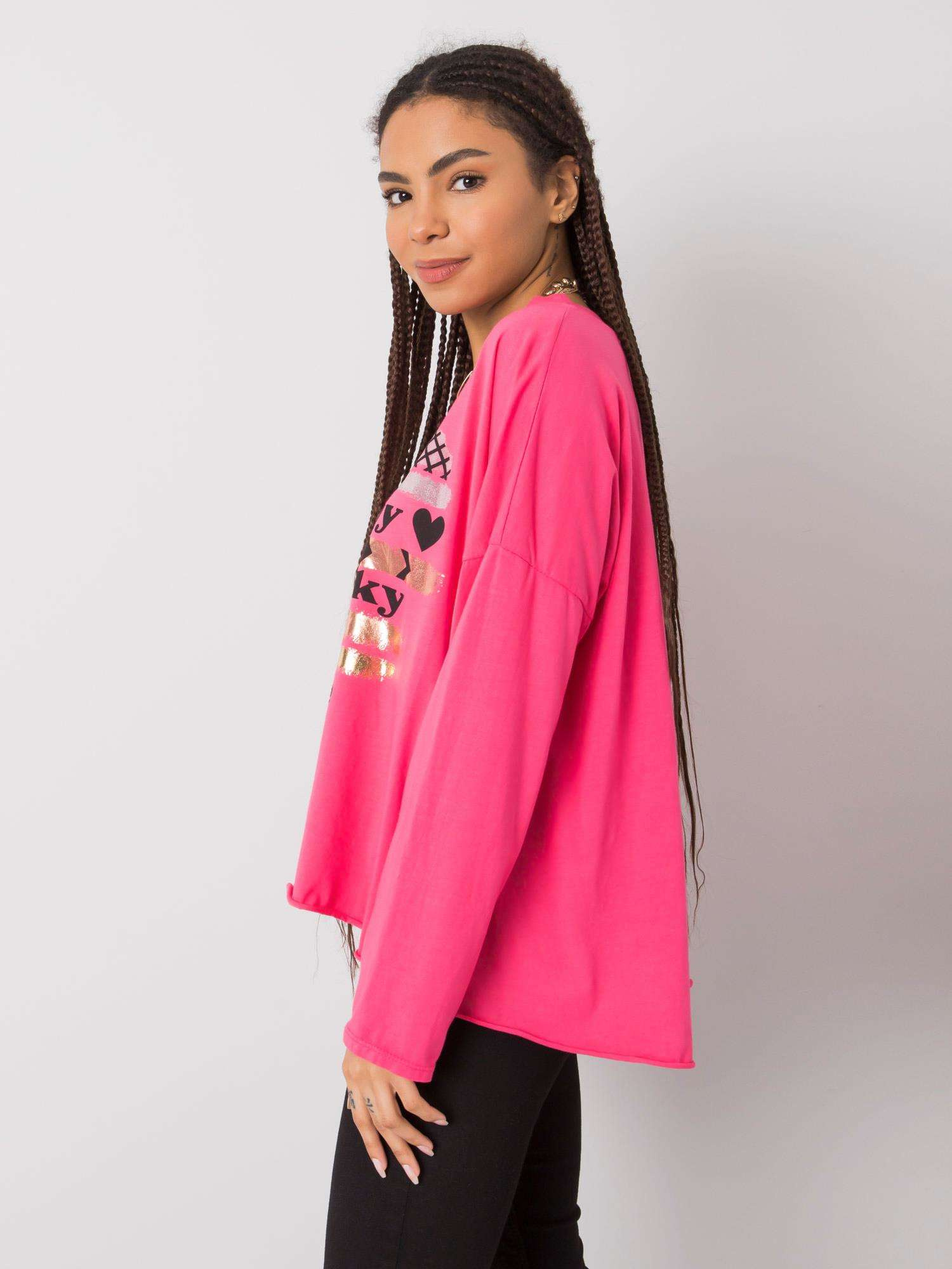 Miriana Pink Long Sleeve Blouse