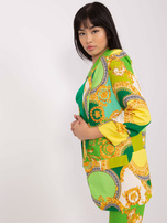 Hurt Zielono-żółta damska marynarka z rękawem 3/4