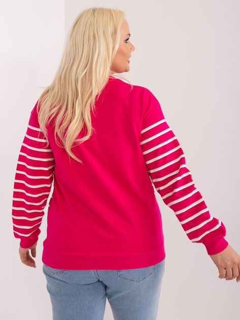 Hurt Fuksjowa bluza kangurka plus size z bawełny