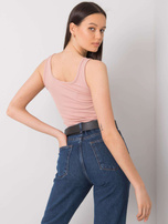 Brudnoróżowy top z kieszonkami Rosalind