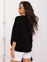 Czarna bluzka basic z miękkiego materiału RUE PARIS