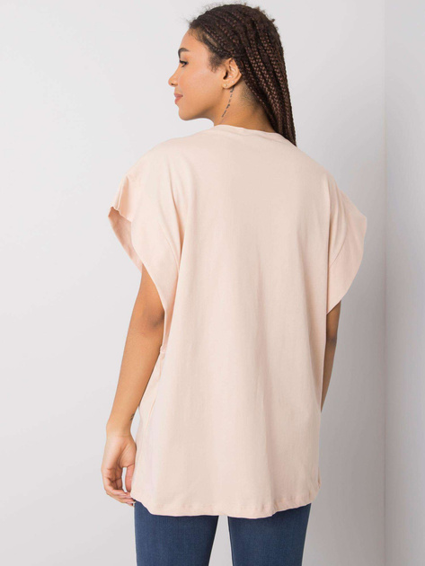 Brzoskwiniowy t-shirt z naszyjnikiem Arianna RUE PARIS