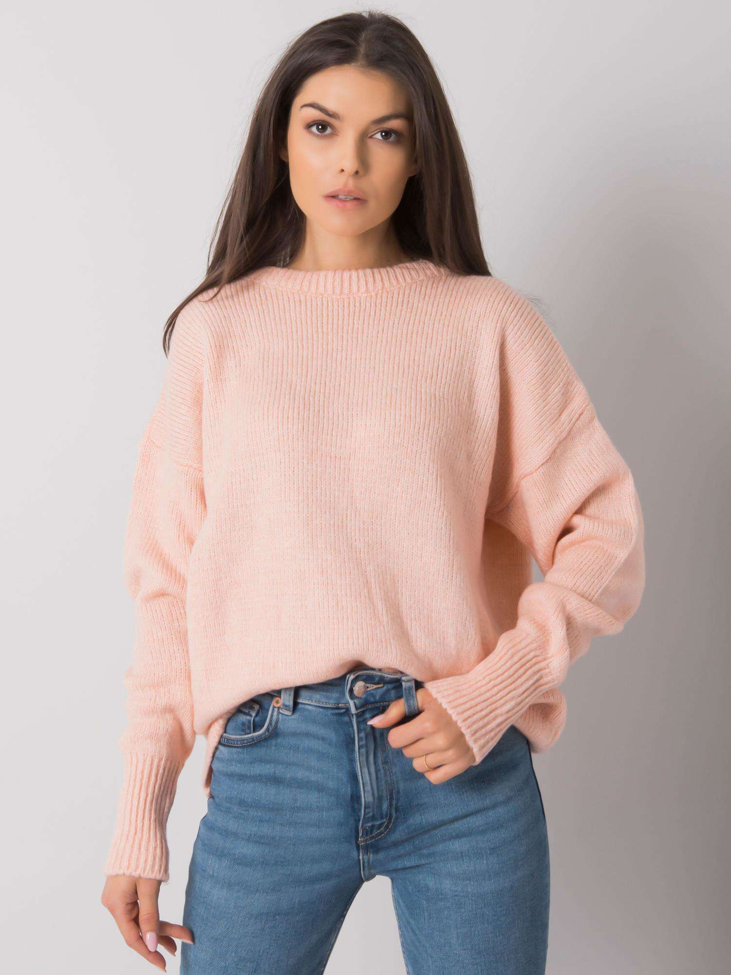 Helles rosa Sweatshirt mit Kette Vermillion RUE PARIS.