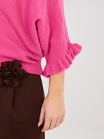 Ciemnoróżowy sweter oversize z domieszką alpaki