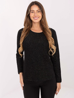 Czarny elegancki sweter z wiskozą RUE PARIS 